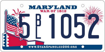 MD license plate 5BL1052