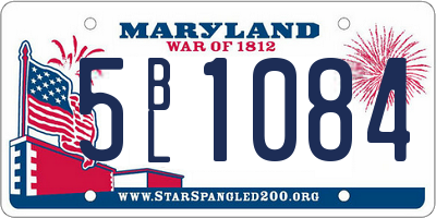 MD license plate 5BL1084