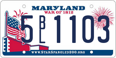 MD license plate 5BL1103