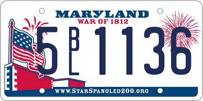 MD license plate 5BL1136