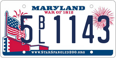 MD license plate 5BL1143