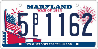 MD license plate 5BL1162