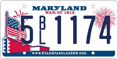 MD license plate 5BL1174