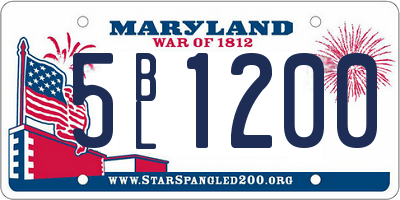 MD license plate 5BL1200