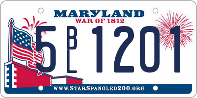 MD license plate 5BL1201