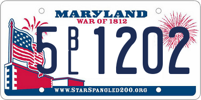 MD license plate 5BL1202
