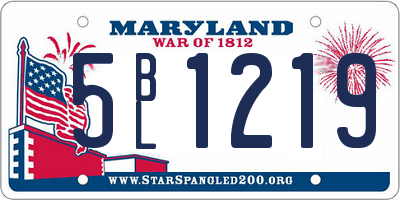 MD license plate 5BL1219