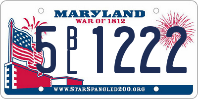 MD license plate 5BL1222