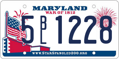 MD license plate 5BL1228
