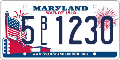 MD license plate 5BL1230