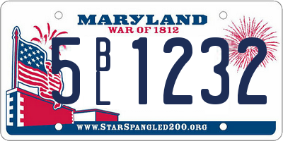 MD license plate 5BL1232