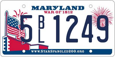 MD license plate 5BL1249