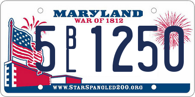 MD license plate 5BL1250