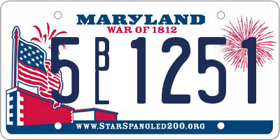 MD license plate 5BL1251