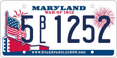 MD license plate 5BL1252