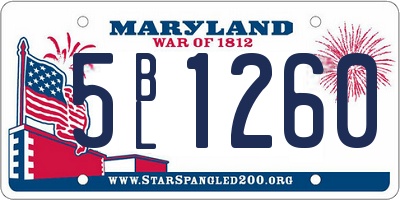 MD license plate 5BL1260