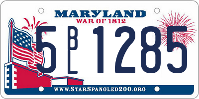 MD license plate 5BL1285
