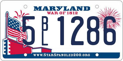 MD license plate 5BL1286