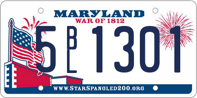 MD license plate 5BL1301