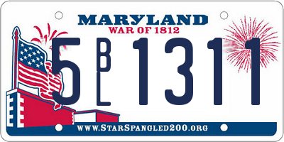 MD license plate 5BL1311
