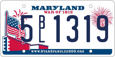 MD license plate 5BL1319