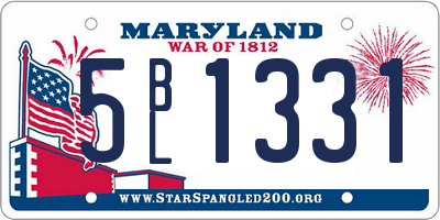 MD license plate 5BL1331