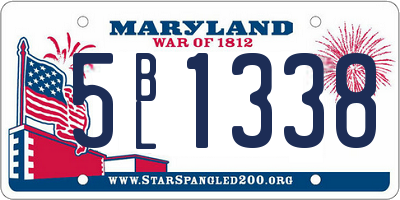 MD license plate 5BL1338