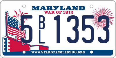 MD license plate 5BL1353