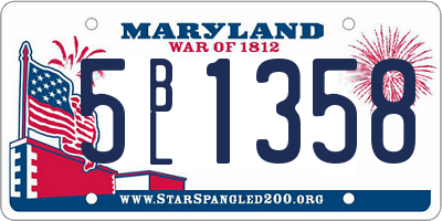 MD license plate 5BL1358