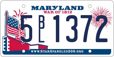 MD license plate 5BL1372