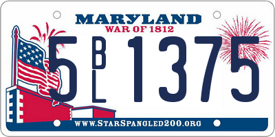 MD license plate 5BL1375