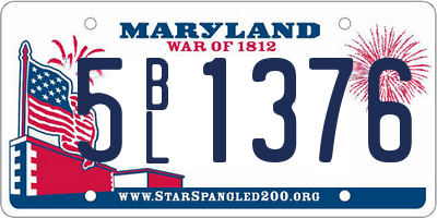 MD license plate 5BL1376