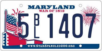 MD license plate 5BL1407