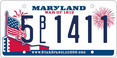MD license plate 5BL1411