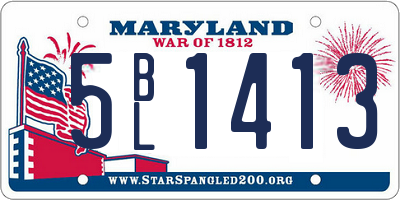 MD license plate 5BL1413