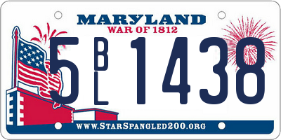 MD license plate 5BL1438
