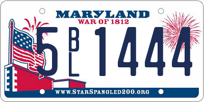 MD license plate 5BL1444