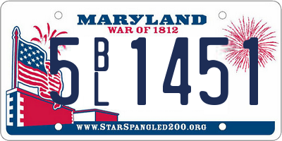 MD license plate 5BL1451