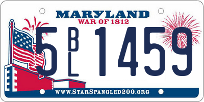 MD license plate 5BL1459