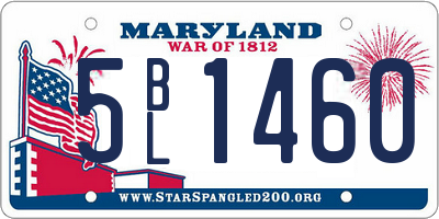 MD license plate 5BL1460