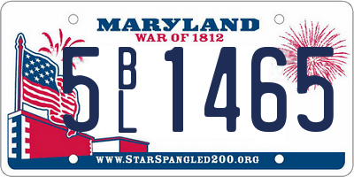 MD license plate 5BL1465