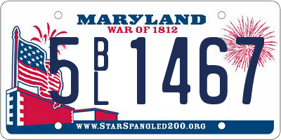 MD license plate 5BL1467