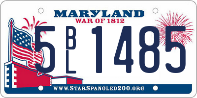 MD license plate 5BL1485