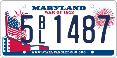 MD license plate 5BL1487