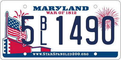 MD license plate 5BL1490