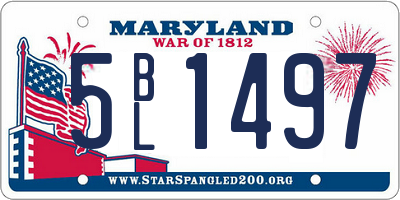 MD license plate 5BL1497