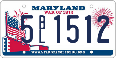 MD license plate 5BL1512