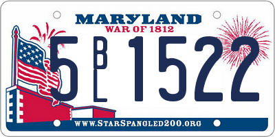 MD license plate 5BL1522