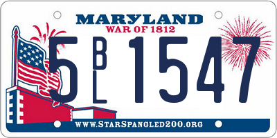 MD license plate 5BL1547