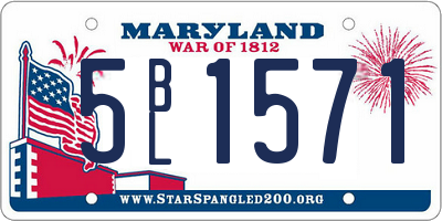 MD license plate 5BL1571